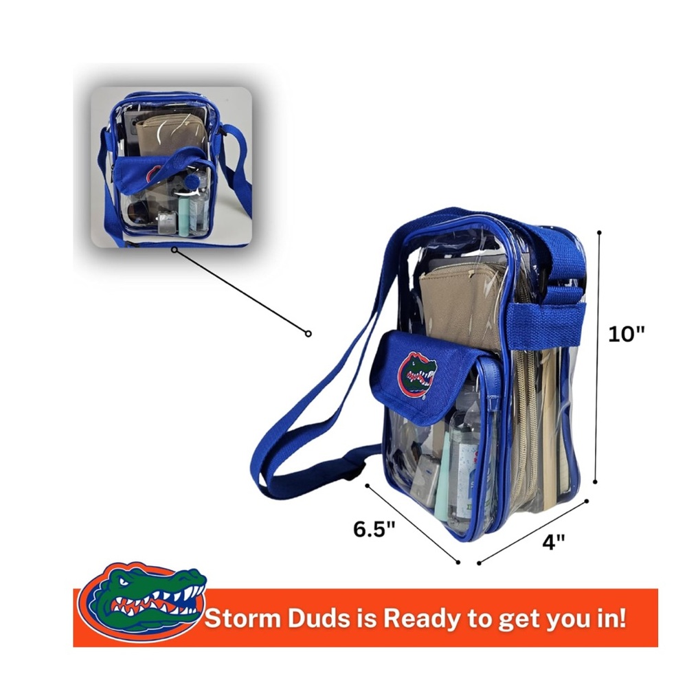 NWT NCAA Florida Gators Blue Crossbody Clear Bag Purse Stadium Approved - Picture 3 of 7